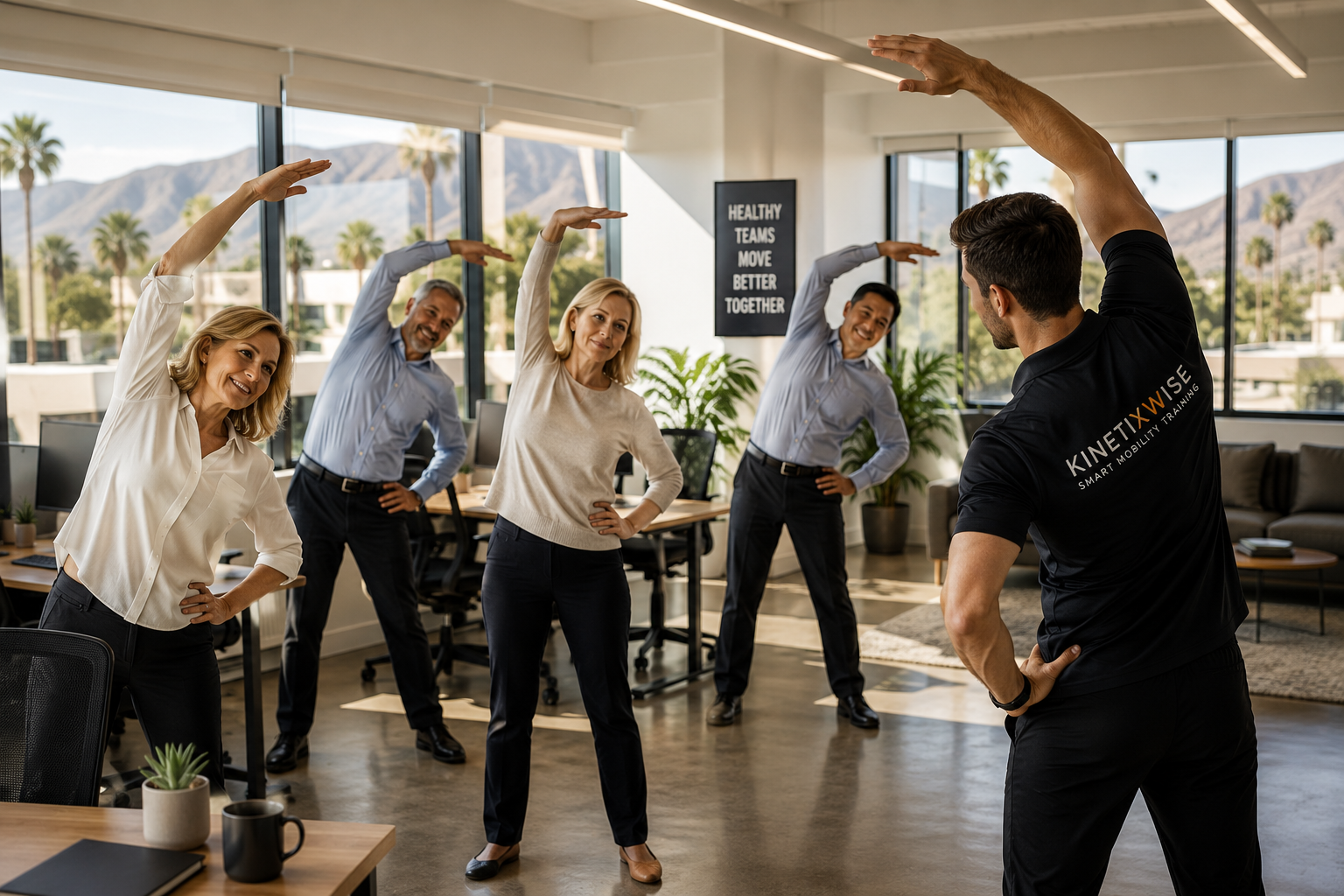 Corporate workplace stretching